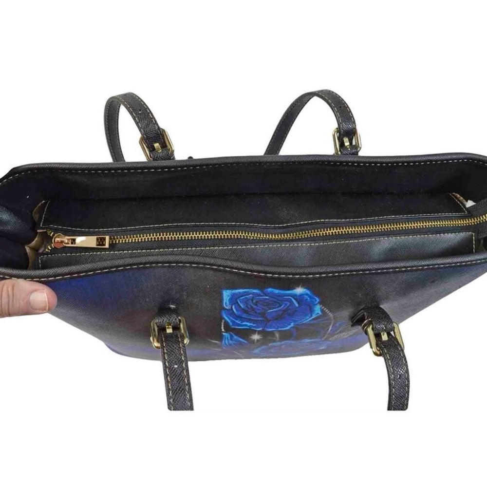 Elegant Blue Law Enforcement Support Floral Tote Bag NWOT - Picture 2 of 7